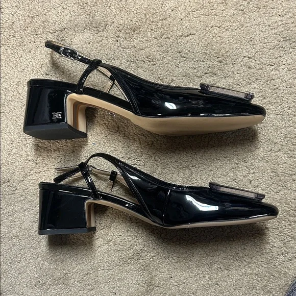 Sam Edelman Black Patent Slingback Heels - Picture 3 of 5